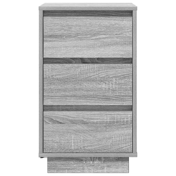 Nachttisch mit LED Grau Sonoma 38x34x65 cm