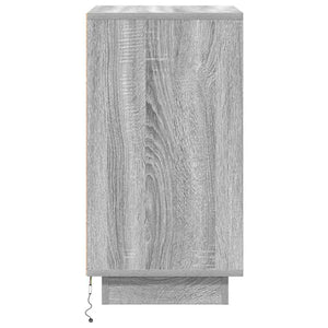 Nachttisch mit LED Grau Sonoma 38x34x65 cm