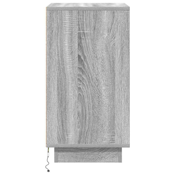 Nachttisch mit LED Grau Sonoma 38x34x65 cm