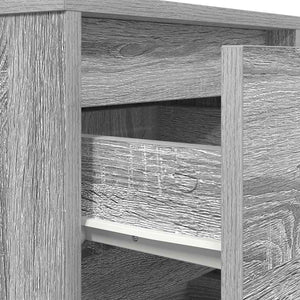 Nachttisch mit LED Grau Sonoma 38x34x65 cm
