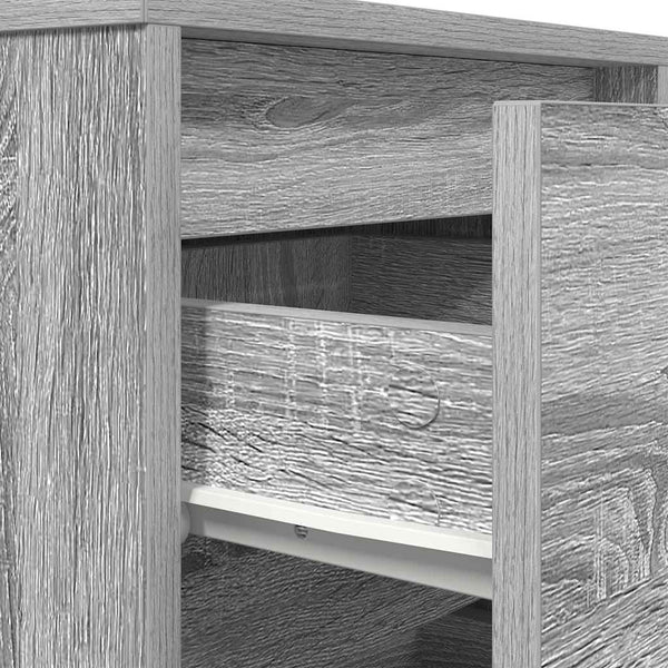 Nachttisch mit LED Grau Sonoma 38x34x65 cm