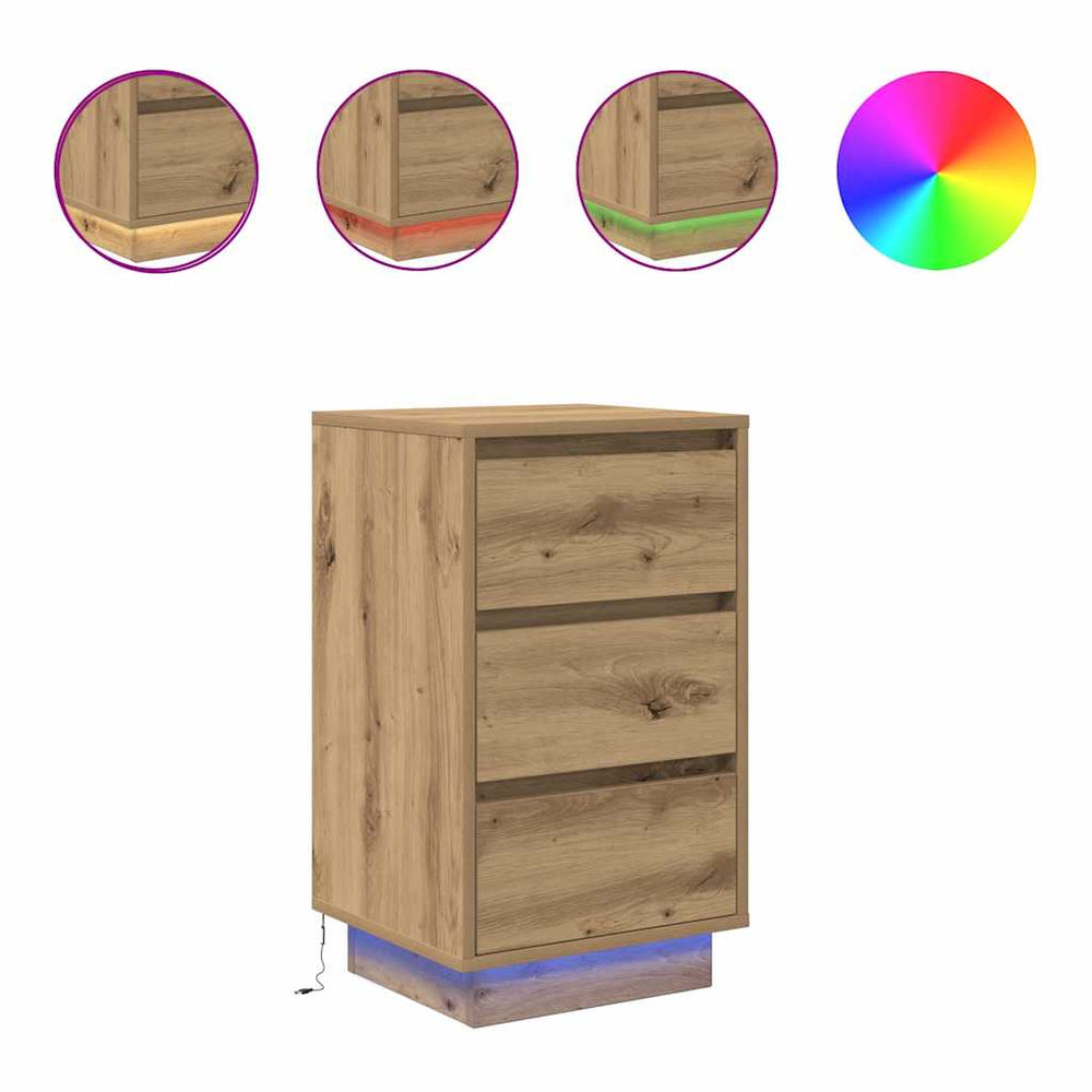 Nachttisch Artisan-Eiche mit LED