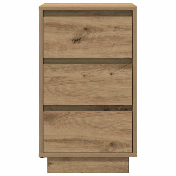 vidaXL Table de chevet avec lumières LED Chêne Artisan 38x34x65 cm