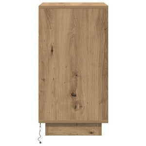 vidaXL Table de chevet avec lumières LED Chêne Artisan 38x34x65 cm