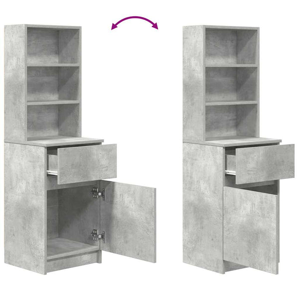 Betongrau Nachttisch mit Stauraum