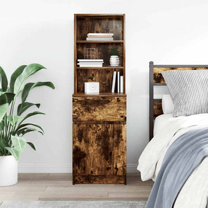 vidaXL Table de chevet chêne fumé 39x35x125 cm Bois d'ingénierie