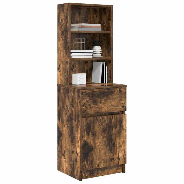 vidaXL Table de chevet chêne fumé 39x35x125 cm Bois d'ingénierie
