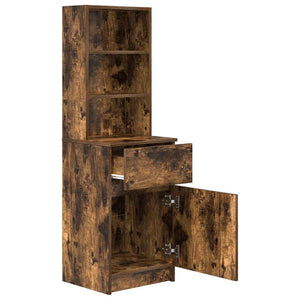 vidaXL Table de chevet chêne fumé 39x35x125 cm Bois d'ingénierie