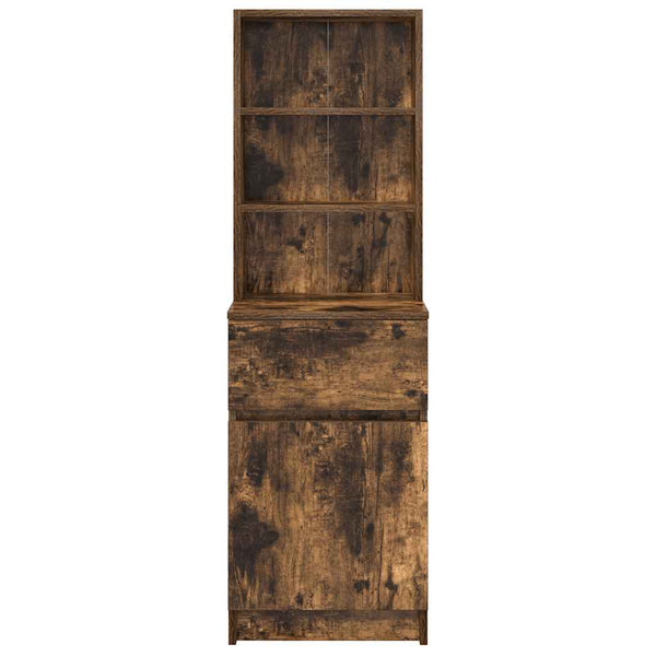 vidaXL Table de chevet chêne fumé 39x35x125 cm Bois d'ingénierie