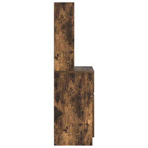 vidaXL Table de chevet chêne fumé 39x35x125 cm Bois d'ingénierie