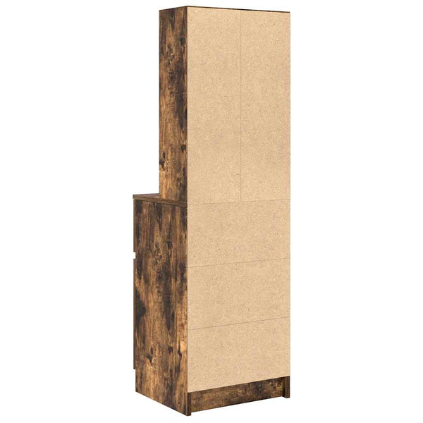 vidaXL Table de chevet chêne fumé 39x35x125 cm Bois d'ingénierie