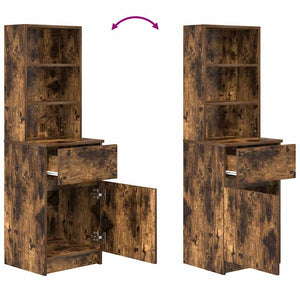 vidaXL Table de chevet chêne fumé 39x35x125 cm Bois d'ingénierie