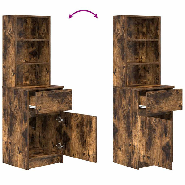 vidaXL Table de chevet chêne fumé 39x35x125 cm Bois d'ingénierie