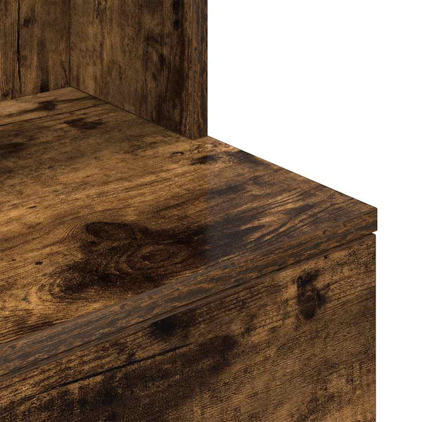 vidaXL Table de chevet chêne fumé 39x35x125 cm Bois d'ingénierie