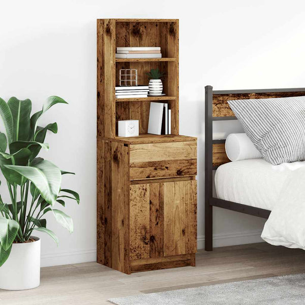 Nachttisch Altholz-Optik 39x35x125 cm