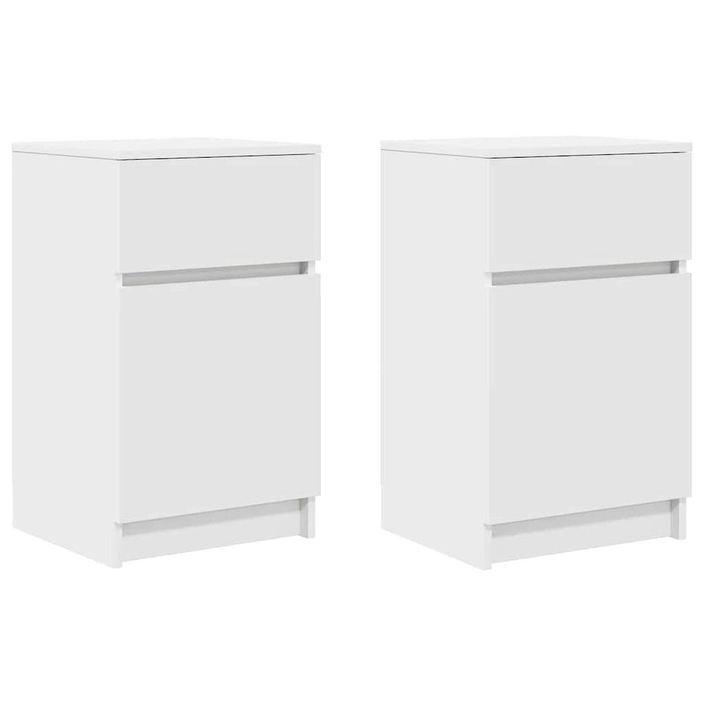 Nachttische 2er Set Weiß 39x35x65cm
