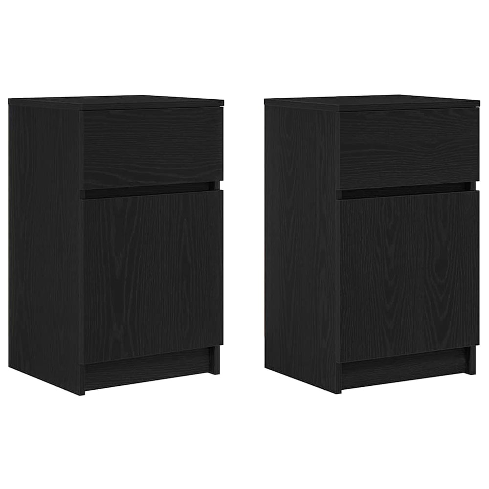 Nachttische 2er Set Schwarz 39x35x65 cm