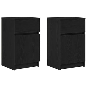 Nachttische 2er Set Schwarz 39x35x65 cm