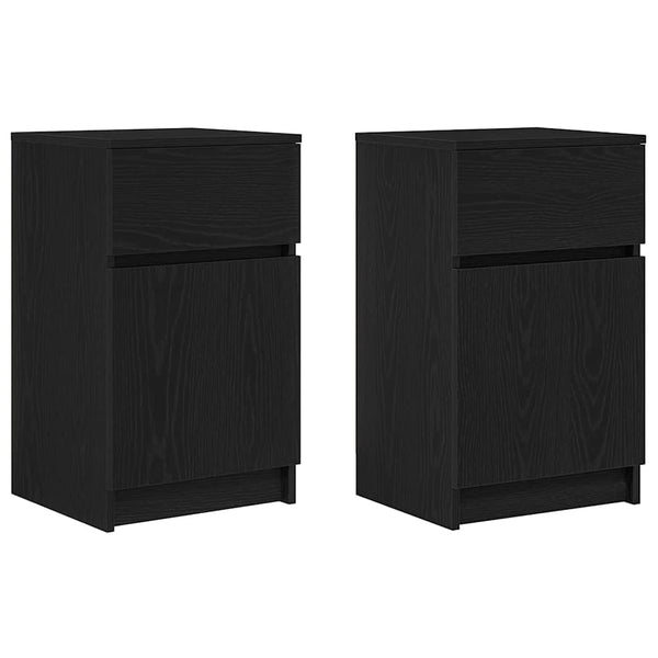 Nachttische 2er Set Schwarz 39x35x65 cm