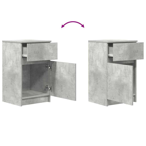 Betongrauer Nachttisch 39x35x65 cm