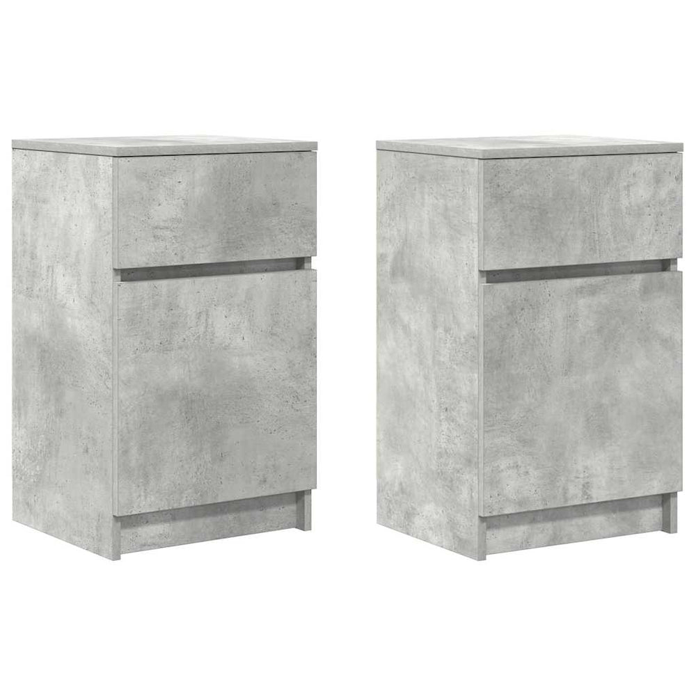 vidaXL Nightstands 2 pcs. Concrete Gray 39x35x65 cm Engineered Wood