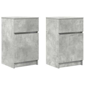 Nachttische 2er Set Betongrau 39x35x65 cm