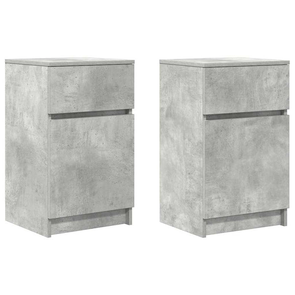 Nachttische 2er Set Betongrau 39x35x65 cm