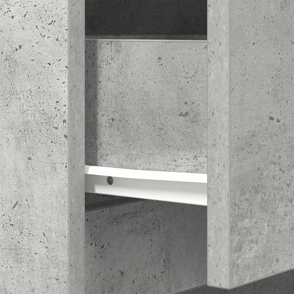 Nachttische 2er Set Betongrau 39x35x65 cm