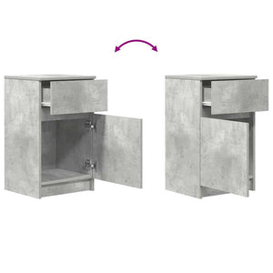 Nachttische 2er Set Betongrau 39x35x65 cm