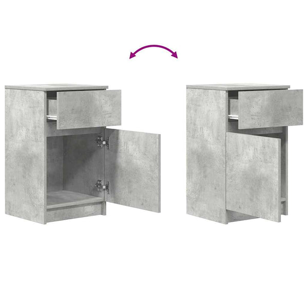Nachttische 2er Set Betongrau 39x35x65 cm