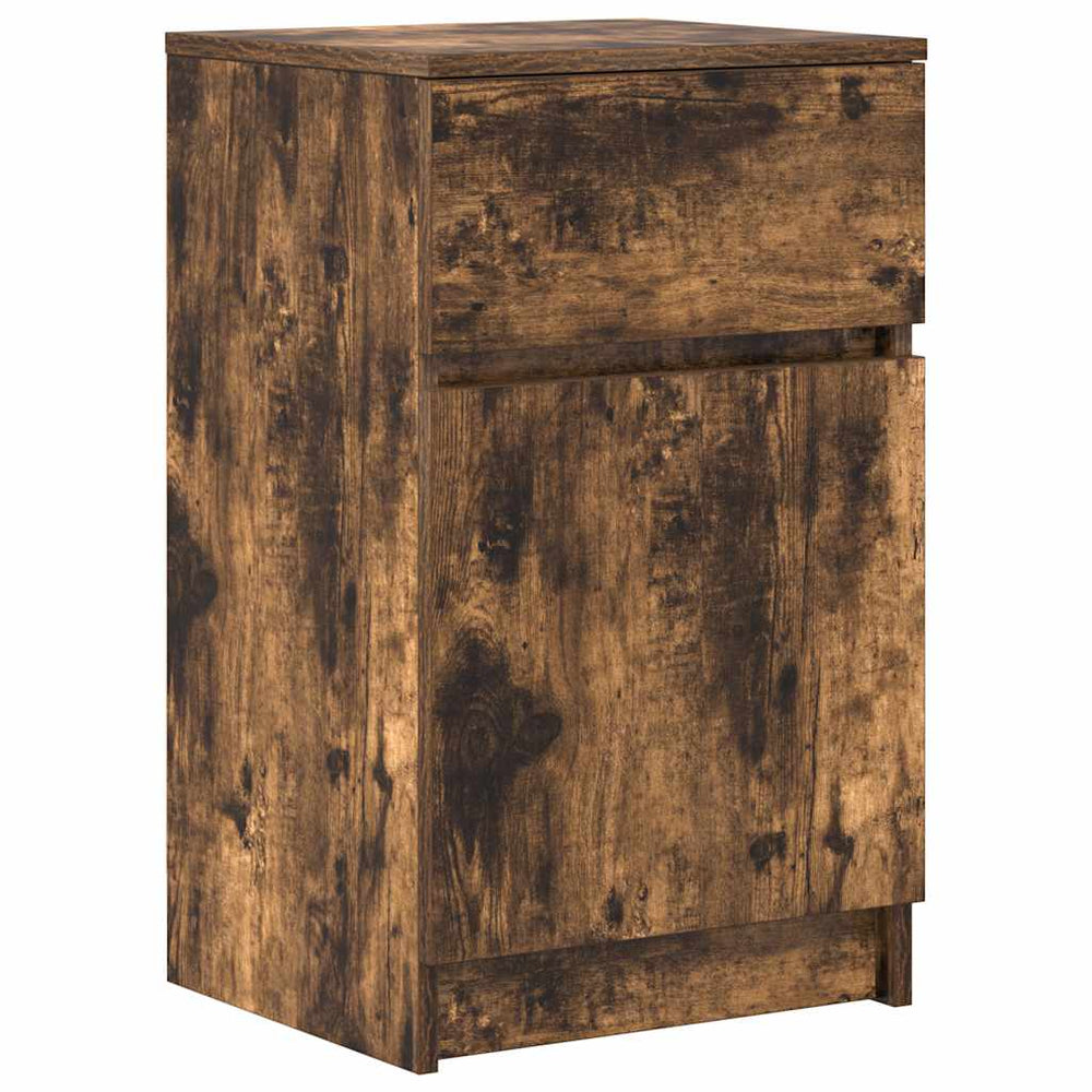 vidaXL Nightstand Smoked Oak 39x35x65 cm Engineered Wood