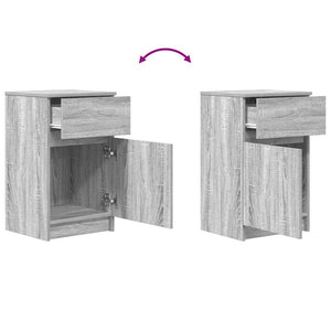 Grauer Nachttisch Sonoma 39x35x65 cm