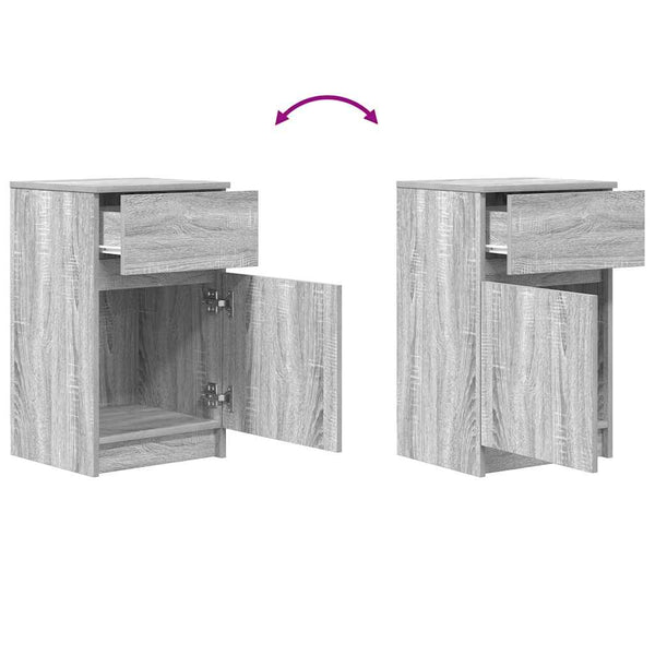 Grauer Nachttisch Sonoma 39x35x65 cm