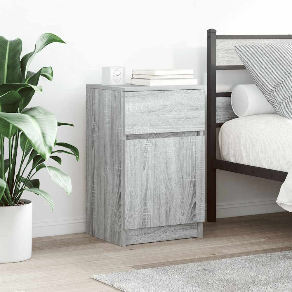 vidaXL Nightstand Gray Sonoma 39x35x65 cm Engineered Wood
