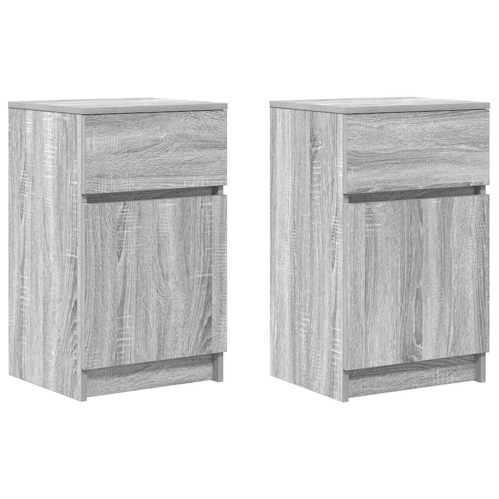 vidaXL Nightstands 2 pcs Gray Sonoma 39x35x65 cm Engineered Wood