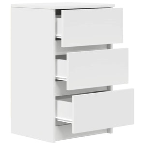 Nachttische Weiß mit 3 Schubladen, 2er-Set