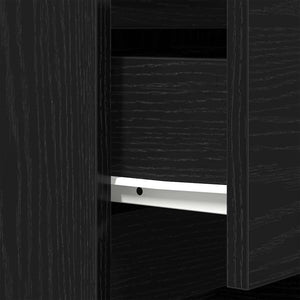 Schwarzer Nachttisch mit 3 Schubladen