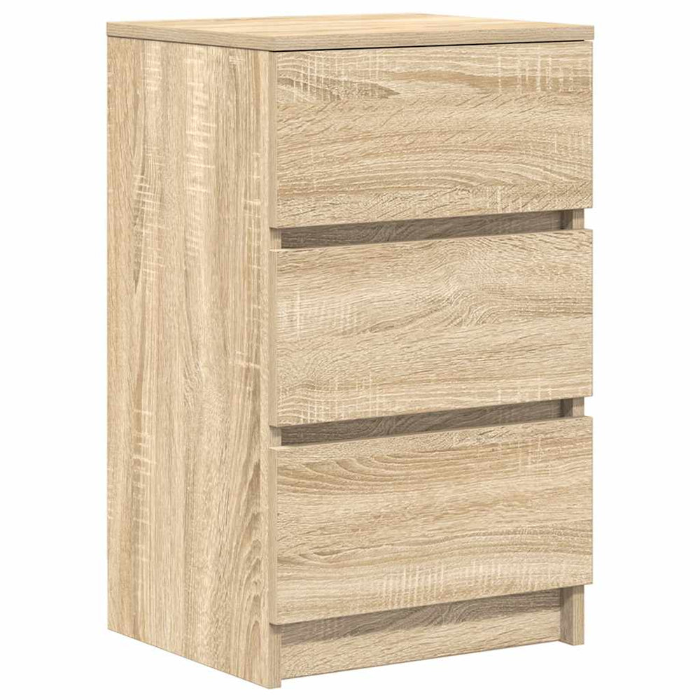 vidaXL Nightstand with 3 Drawers Sonoma Oak 39x35x65 cm