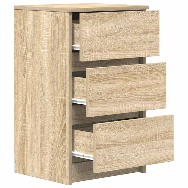Nachttische Sonoma-Eiche mit 3 Schubladen, 2er-Set