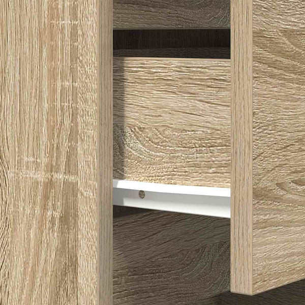 Nachttische Sonoma-Eiche mit 3 Schubladen, 2er-Set