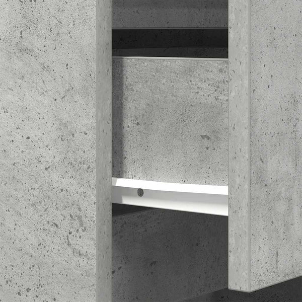 Betongrauer Nachttisch mit 3 Schubladen