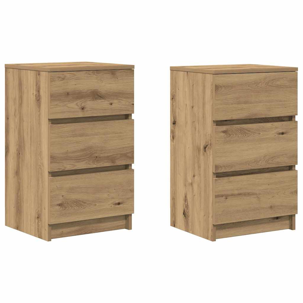 vidaXL 3-Drawer Nightstands 2 pcs. Artisan Oak 39x35x65 cm