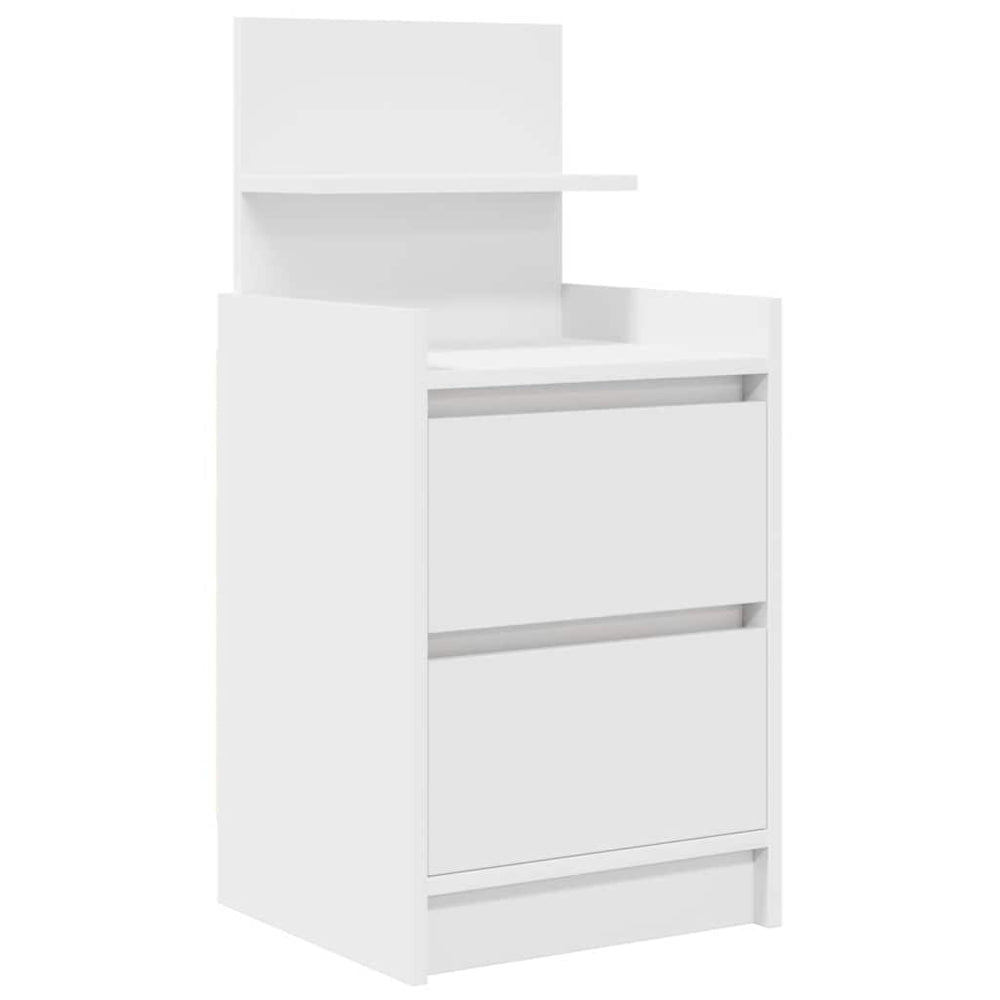 vidaXL Nightstand with 2 Drawers White 38x34x80 cm