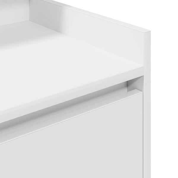 Nachttische Weiß mit 2 Schubladen, 2er-Set