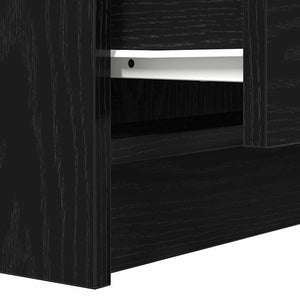 Schwarzer Nachttisch mit 2 Schubladen