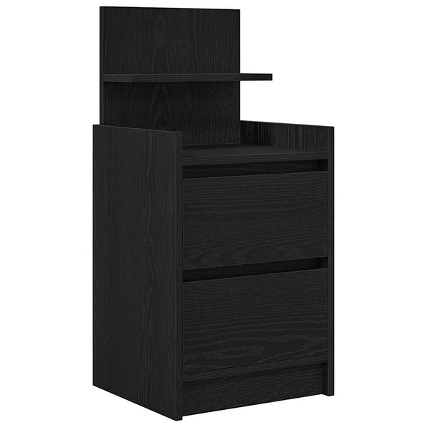 Nachttische Schwarz mit 2 Schubladen, 2er-Set