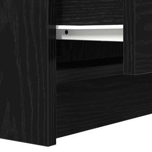 Nachttische Schwarz mit 2 Schubladen, 2er-Set
