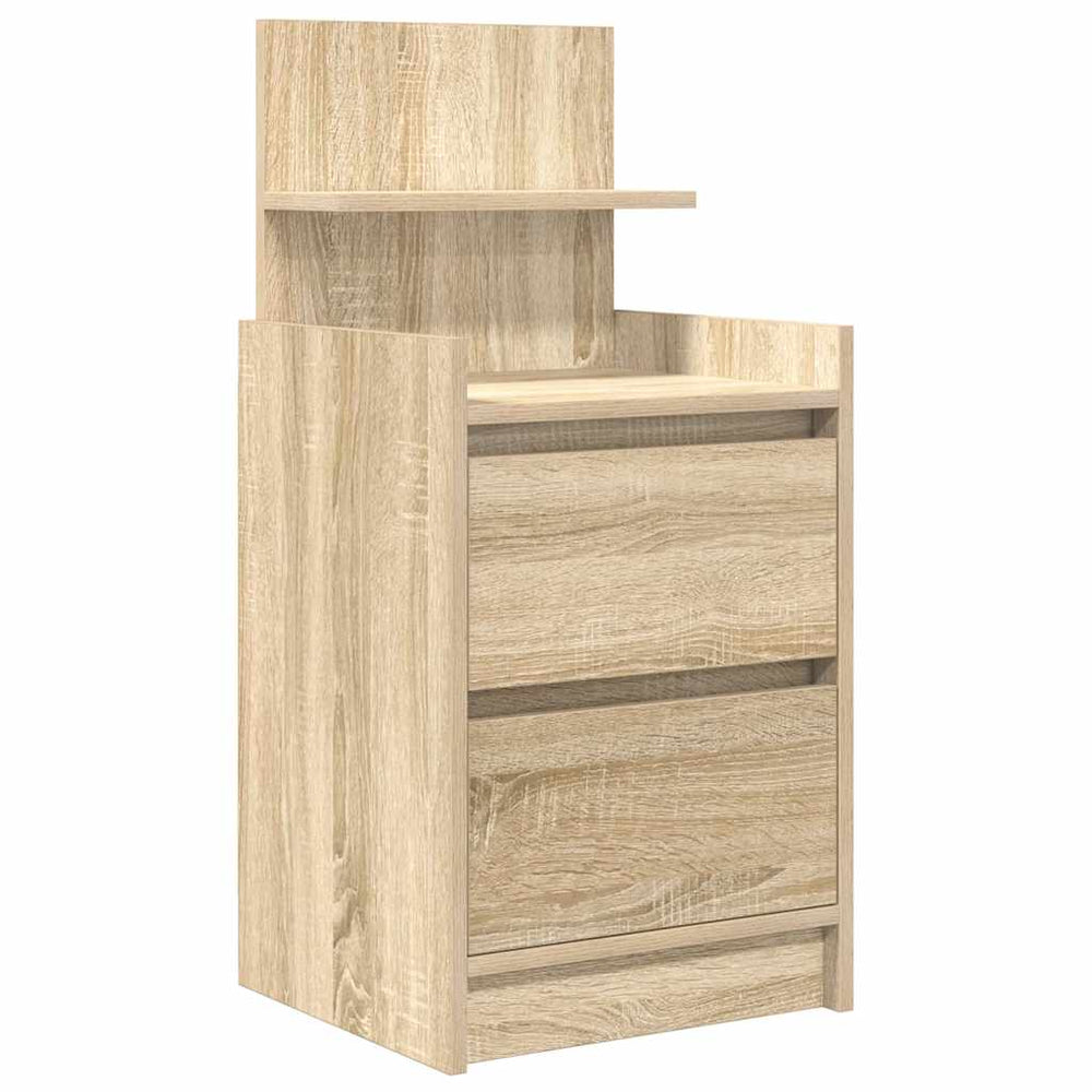 vidaXL Nightstand with 2 Drawers Sonoma Oak 38x34x80 cm