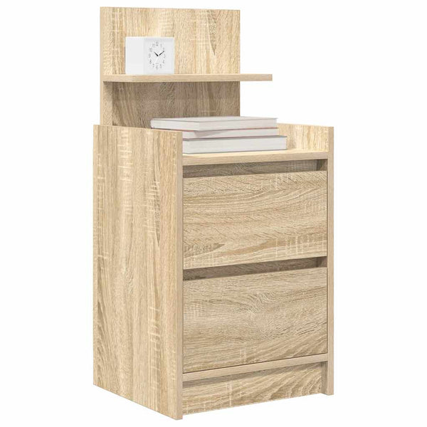 vidaXL Table de chevet à 2 tiroirs Chêne sonoma 38x34x80 cm
