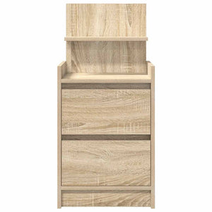 vidaXL Table de chevet à 2 tiroirs Chêne sonoma 38x34x80 cm